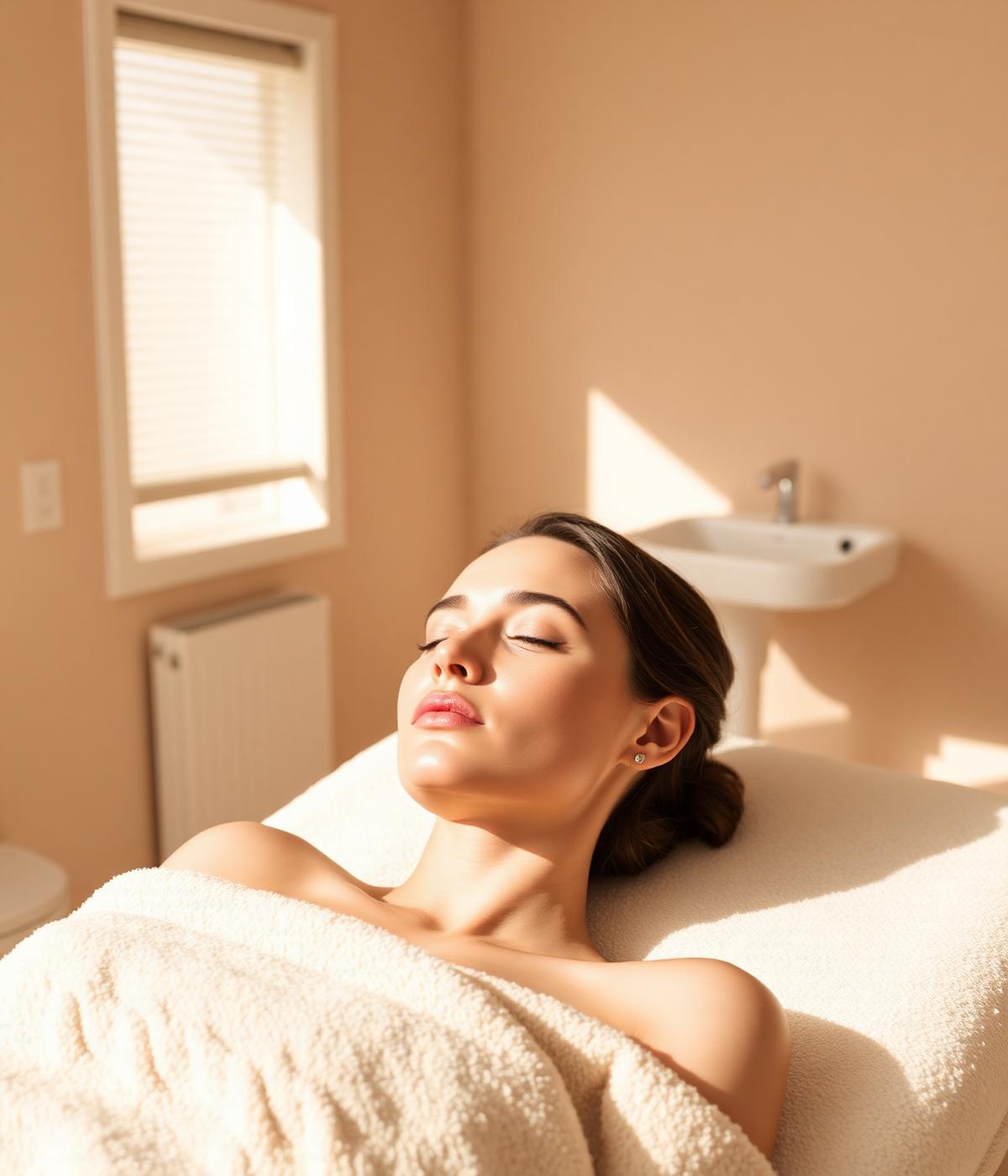 Ambiente de atendimento facial em clínica de estética avançada